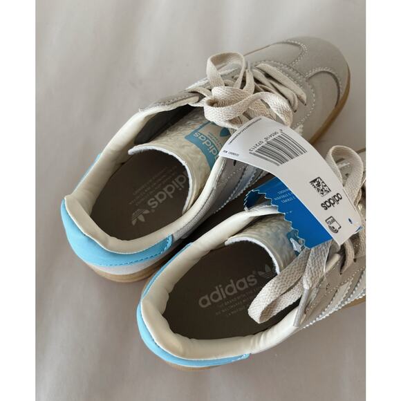 Grey and Light Blue Adidas Gazelle Bold Platform Sneakers Kids 6.5 - Picture 5 of 8